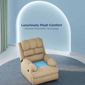 The Sleep Company Luxe Motorised Recliner Sofa | Recline, Rock, Revolve | Patented SmartGRID Technology | German Engineered Mechanism | 1 Seater - Superior Seat Comfort | Beige | Free Installation